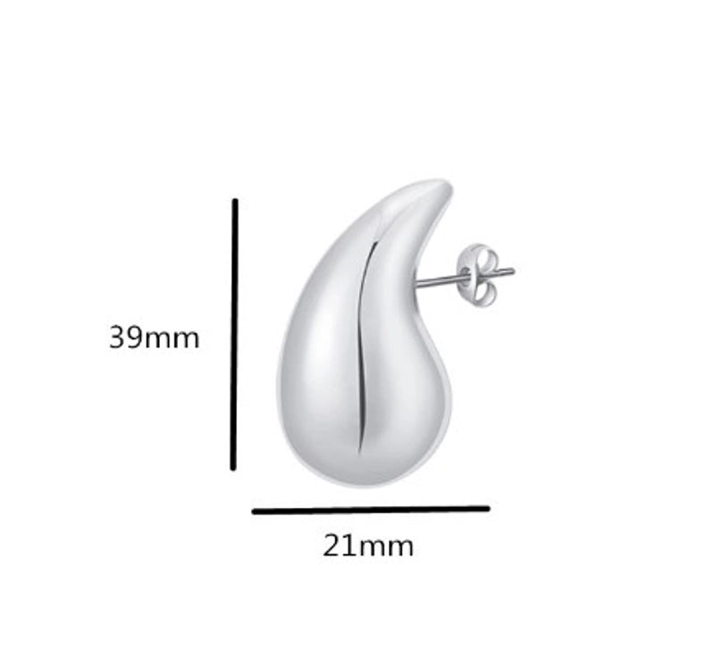 1 Pair Minimalist Water Droplets Plating Stainless Steel 18k Gold Plated Ear Studs