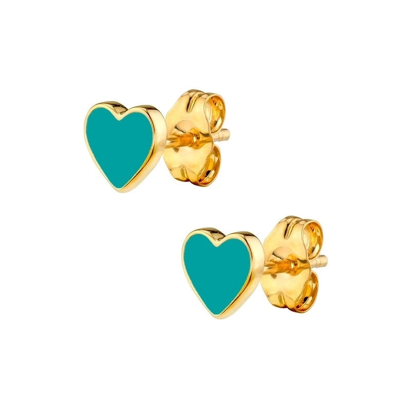 Minimalist Heart Plating Copper Earrings Ear Studs