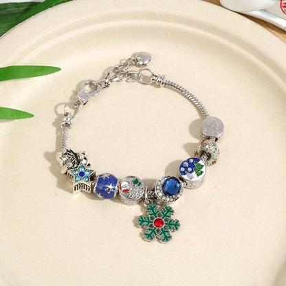 Minimalist Christmas Tree Santa Claus Snowflake Alloy Beaded Plating Women's Bracelets 1 Piece