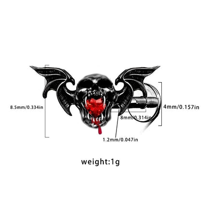 1 Piece Belly Rings Hip-Hop Funny Bat 316 Stainless Steel Alloy Inlay Rhinestones