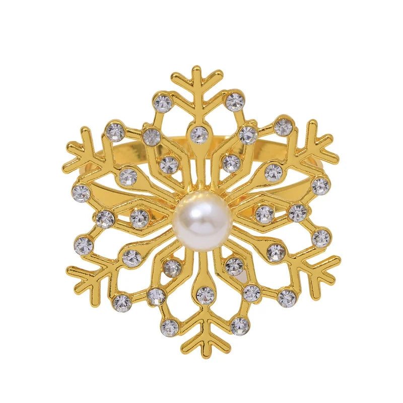 Christmas Casual Vacation Snowflake Alloy Home Daily Napkin Ring
