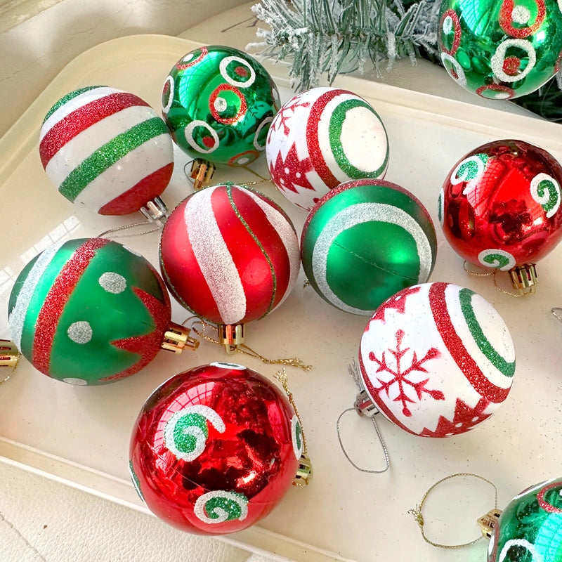 6cm30 Christmas Decorations Electroplated Plastic Painted Ball Christmas Ball Suit Ball Pendant
