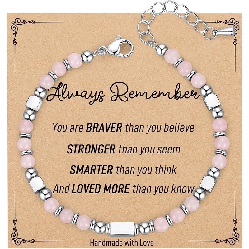 Minimalist Classic Style Round 304 Stainless Steel Natural Stone Bracelets In Bulk