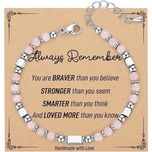 Minimalist Classic Style Round 304 Stainless Steel Natural Stone Bracelets In Bulk