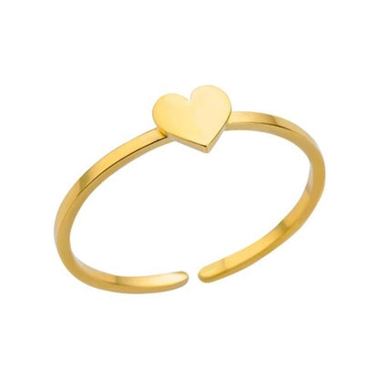 304 Stainless Steel Gold Plated Minimalist Plating Solid Color Rings