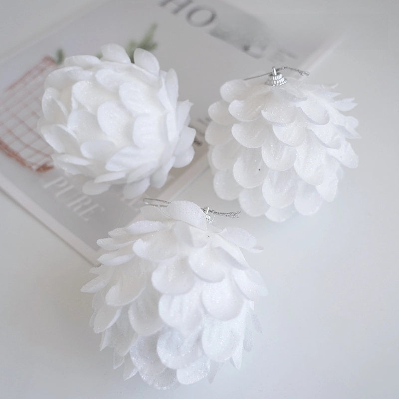 Plastic Ball Christmas Ball Petal Glitter White Foam Ball Christmas Decorations Christmas Tree Decoration Pendant