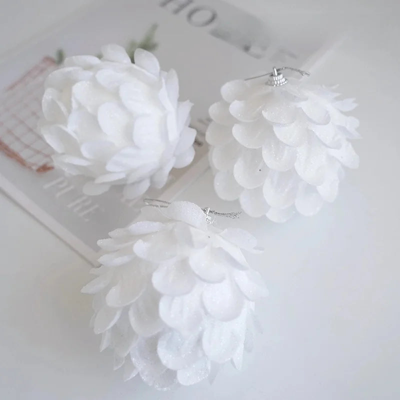 Plastic Ball Christmas Ball Petal Glitter White Foam Ball Christmas Decorations Christmas Tree Decoration Pendant