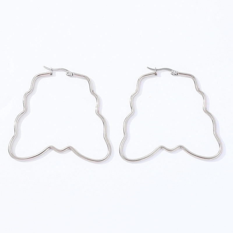 1 Pair Fashion Star Heart Shape Butterfly Plating Hollow Out 201 Stainless Steel 18K Gold Plated Earrings