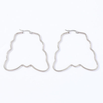 1 Pair Fashion Star Heart Shape Butterfly Plating Hollow Out 201 Stainless Steel 18K Gold Plated Earrings