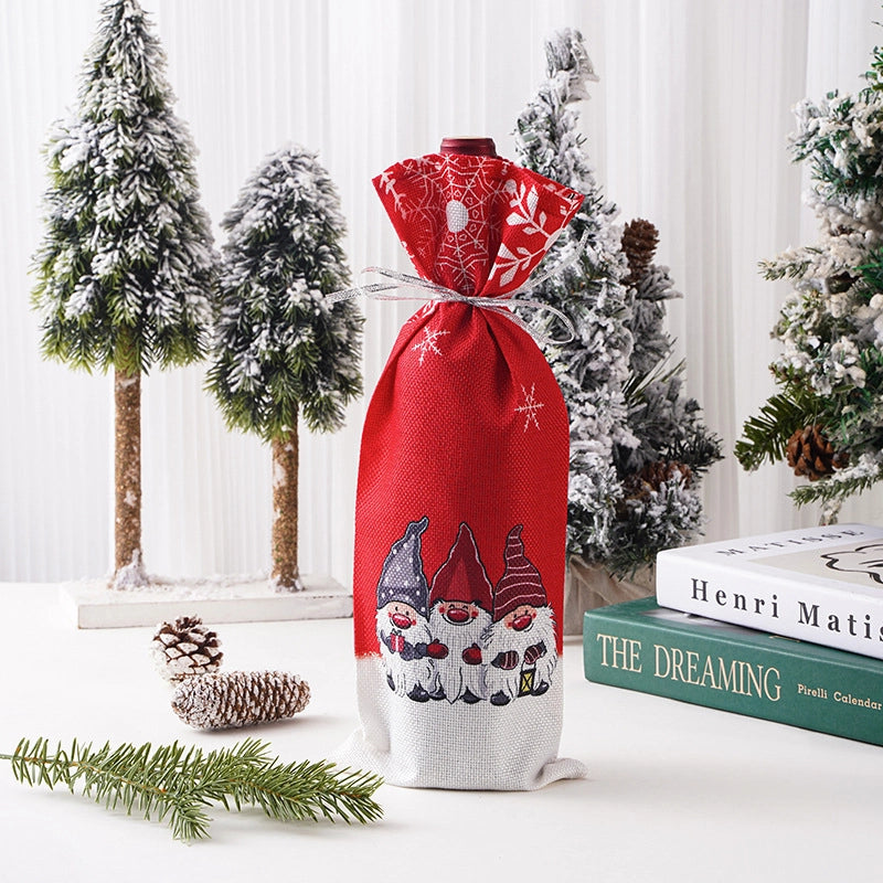 Christmas Casual Minimalist Doll Party Festival Wine Bottle Bag
