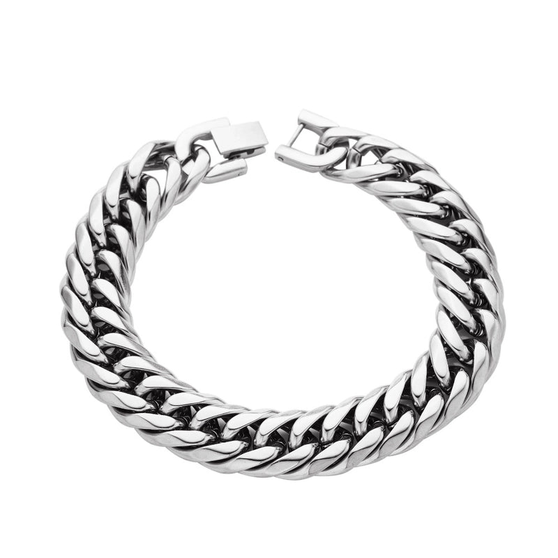 Hip-Hop Punk Geometric 304 Stainless Steel Cuban Link Chain Curb Chain Bracelets In Bulk