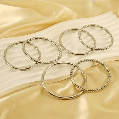 Minimalist Solid Color Stainless Steel 18K Gold Plated Titanium Steel Bangle In Bulk