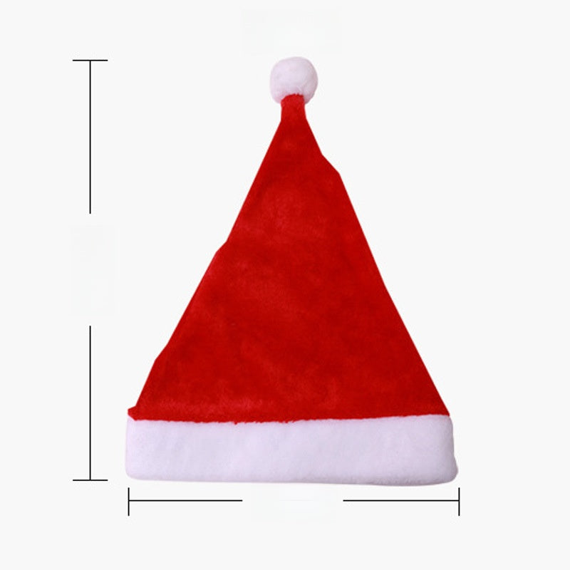 2 Pieces Christmas Hat Short Plush Adult Children Red Santa Hat 2025 Christmas Outfit