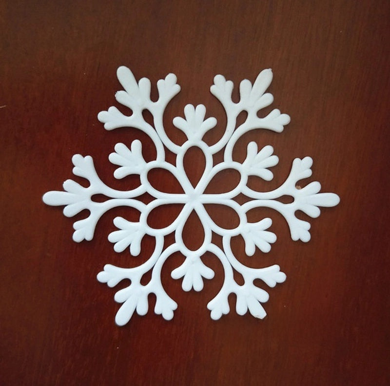 4 Plastic White Christmas Snowflake Film Festival Site Christmas Decoration Props Snowflake Hanging 10cm