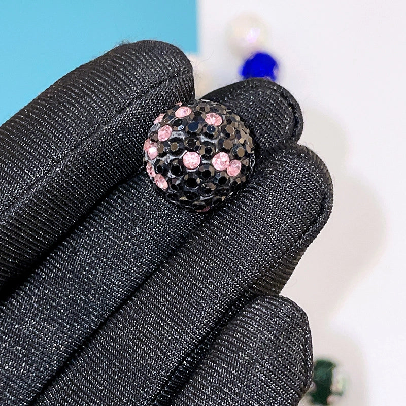 K16 Stars Diamond Ball Color Straight Hole Soft Clay Beads Mobile Phone Chain Bag Chain Diy Jewelry Accessories Beaded