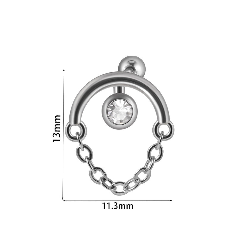 1 Piece Ear Cartilage Rings & Studs Elegant Glam Flower 304 Stainless Steel Copper Inlay Zircon