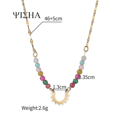 304 Stainless Steel 18K Gold Plated Casual Minimalist Cross Star Zircon Pendant Necklace