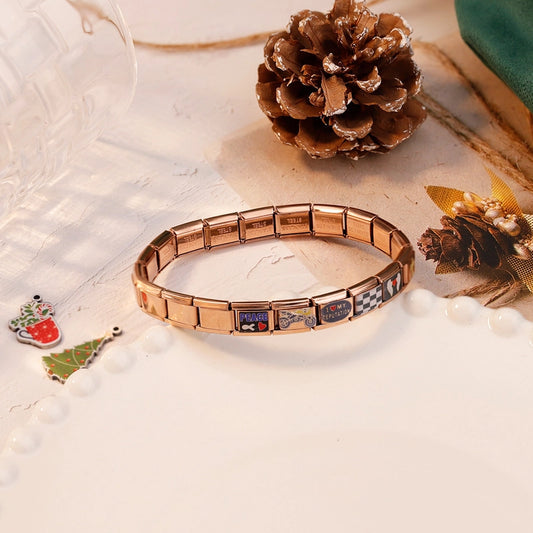 Christmas Gift Stainless Steel Fashion Diy Name Bracelet Bracelet Temperament Design Bracelet Jewelry