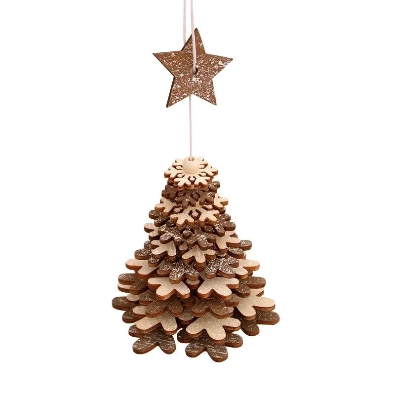 Christmas Decorations Wooden Bells Pendant