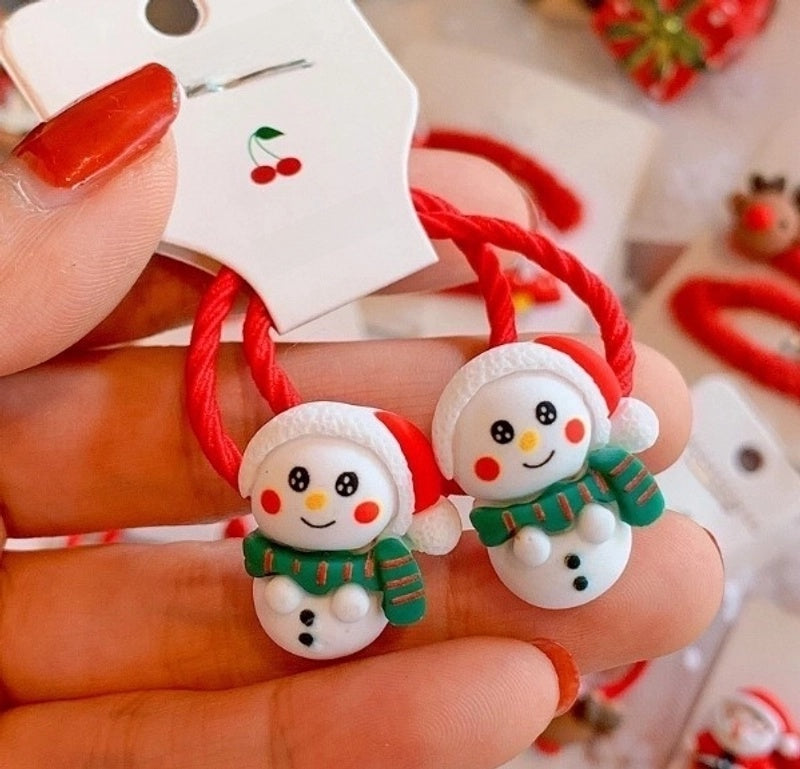 Christmas Fashion Children Unisex Cartoon Character Arylic Handmade Hair Tie