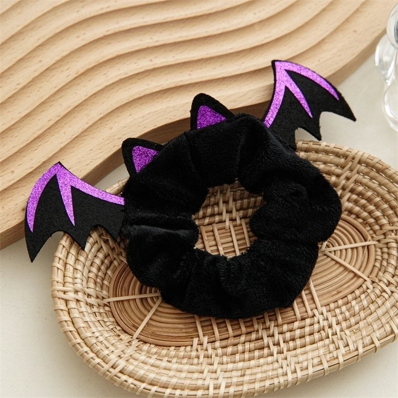 Halloween Christmas Fashion Women'S Solid Color Flannel Hair Tie