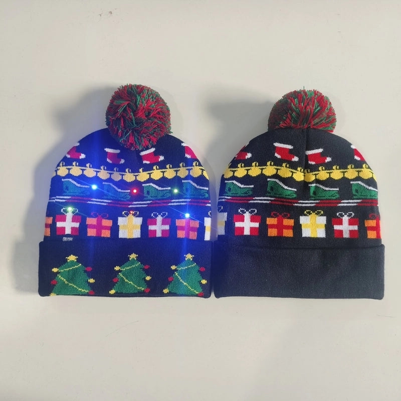 Kid'S IG Style Santa Claus Elk Pom Poms Wool Cap