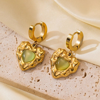 1 Pair Basic Minimalist Irregular Heart Shape Plating Titanium Steel Ear Studs