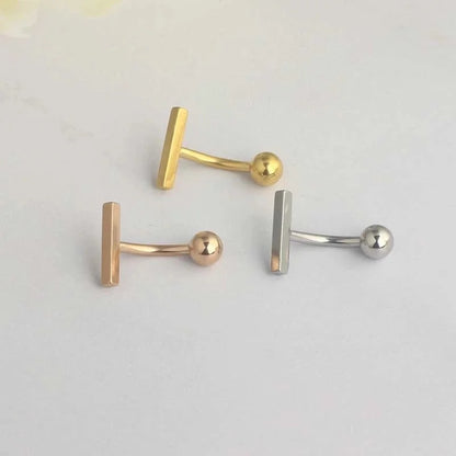 1 Piece Belly Rings Minimalist Classic Style Solid Color 304 Stainless Steel Plating Belly Rings