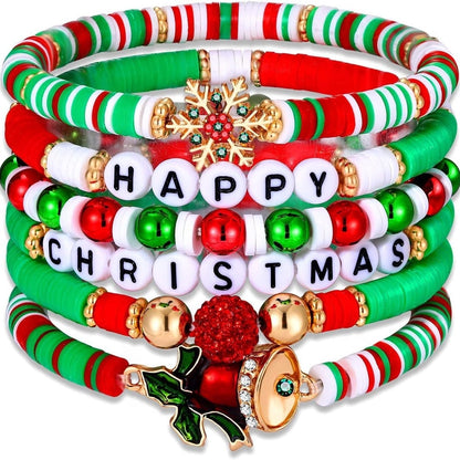 Christmas Bracelet Diy Santa Claus Elk Color Letters Handmade Soft Bracelet Suit