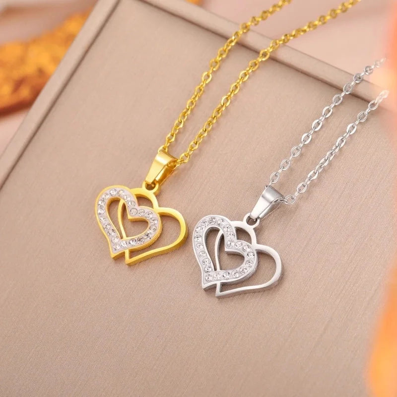 Elegant Heart Shape 304 Stainless Steel Plating Pendant Necklace
