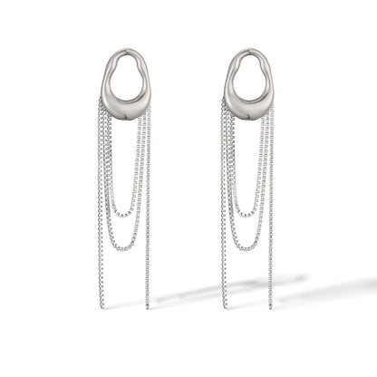 Minimalist Irregular Geometric Stainless Steel Drop Earrings