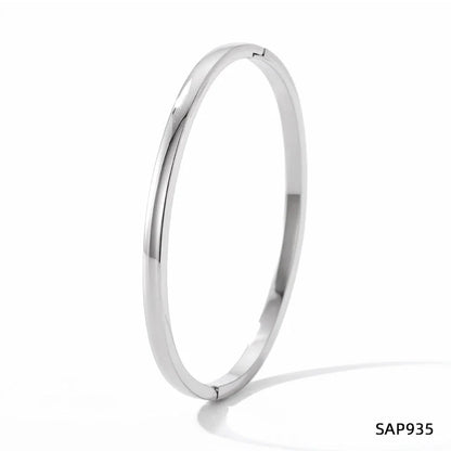 3 Pieces Minimalist Classic Style Geometric Stainless Steel Plating Inlay Zircon Bangle