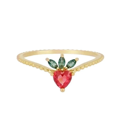 Color Zirconium Cherry Peach Tropical Fruit Rings