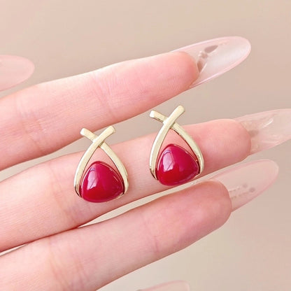 10 Pieces Minimalist Heart Shape Flower Bow Knot Imitation Pearl Alloy Rhinestone Irregular Women\'S Earrings 1 Pair