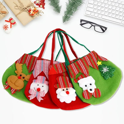 Christmas Children's Gift Elk Snowman Flannel Handbag Christmas Eve Candy Apple Gift Bag Christmas Supplies