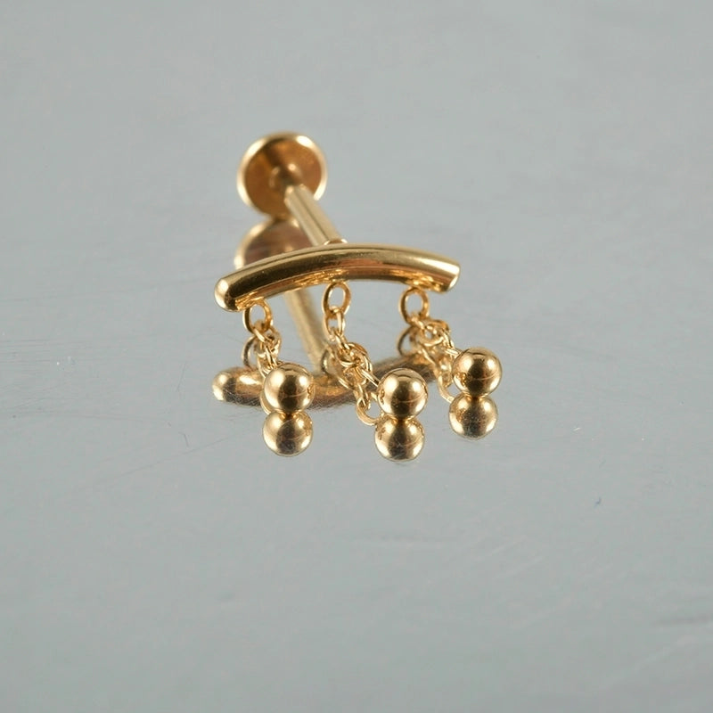 2 Pieces Lip Rings Casual Hawaiian Tropical Star Moon 304 Stainless Steel 18K Gold Plated Ear Cartilage Rings & Studs