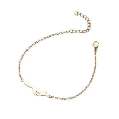 Cute Lady Letter Fox Horse 201 Stainless Steel 18K Gold Plated Bracelets In Bulk