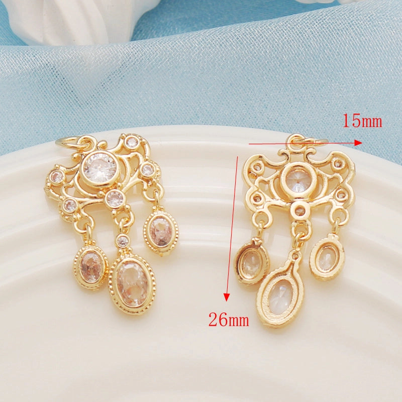 1 Piece Alloy Heart Shape Flower Pendant