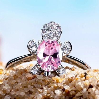 Minimalist Animal Copper Plating Inlay Artificial Gemstones Rings