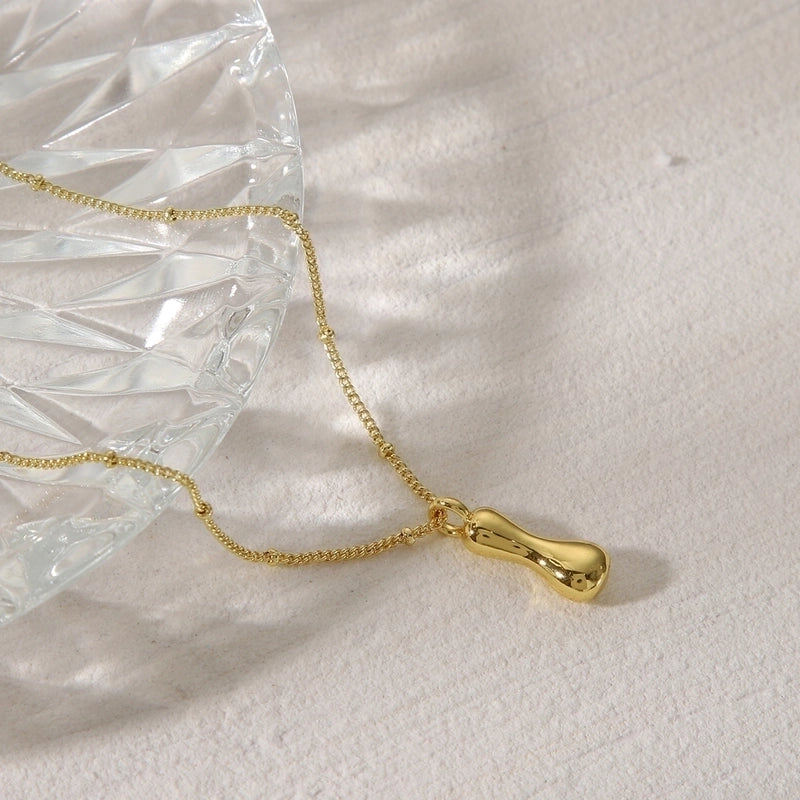 Copper 14K Gold Plated Letter Pendant Necklace
