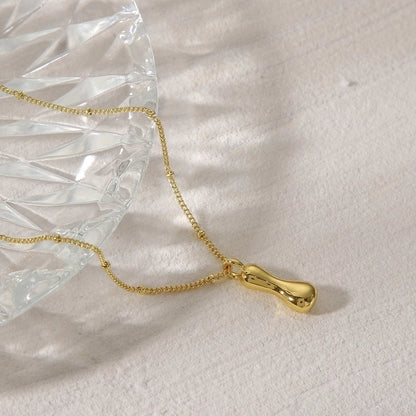 Copper 14K Gold Plated Letter Pendant Necklace