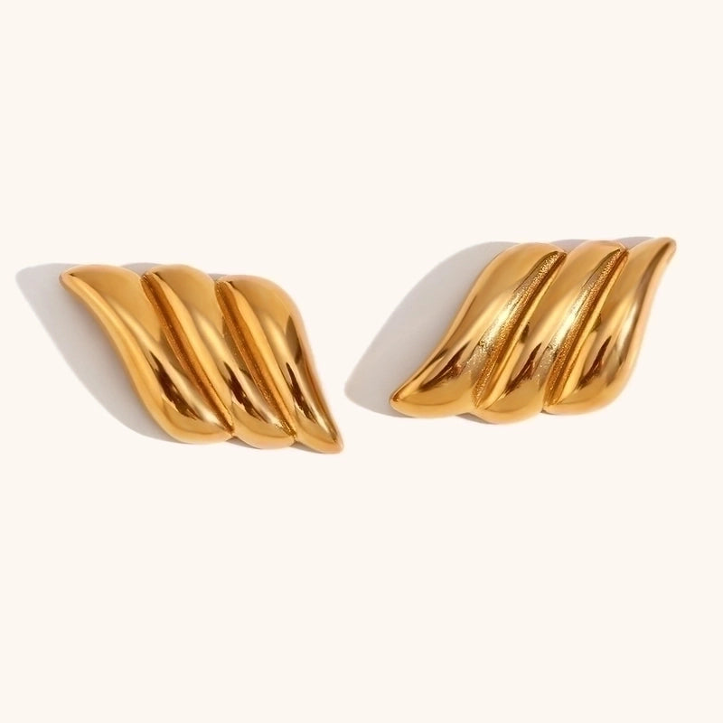 1 Pair Shiny Geometric Plating 304 Stainless Steel 18K Gold Plated Stainless Steel Earrings