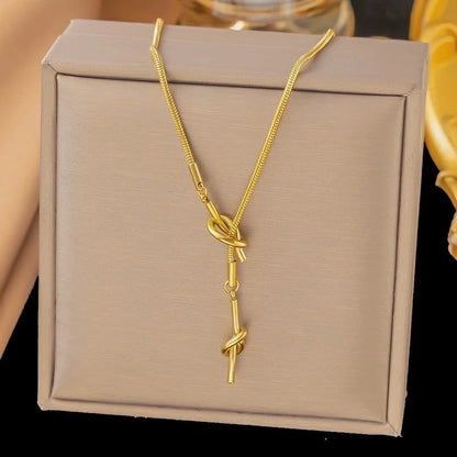 Sweet Solid Color Titanium Steel Plating Pendant Necklace