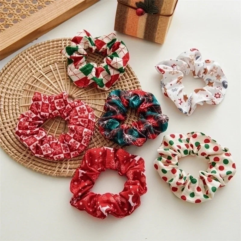Christmas Retro Women's Polka Dots Handmade Hair Tie