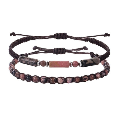 Retro Round Stone Rope Bracelets