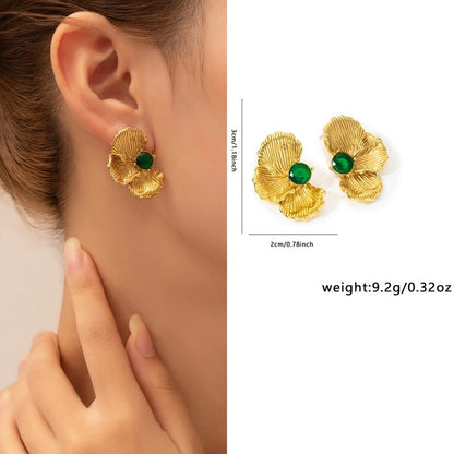 1 Pair Retro Minimalist Geometric Plating Titanium Steel Drop Earrings Ear Studs