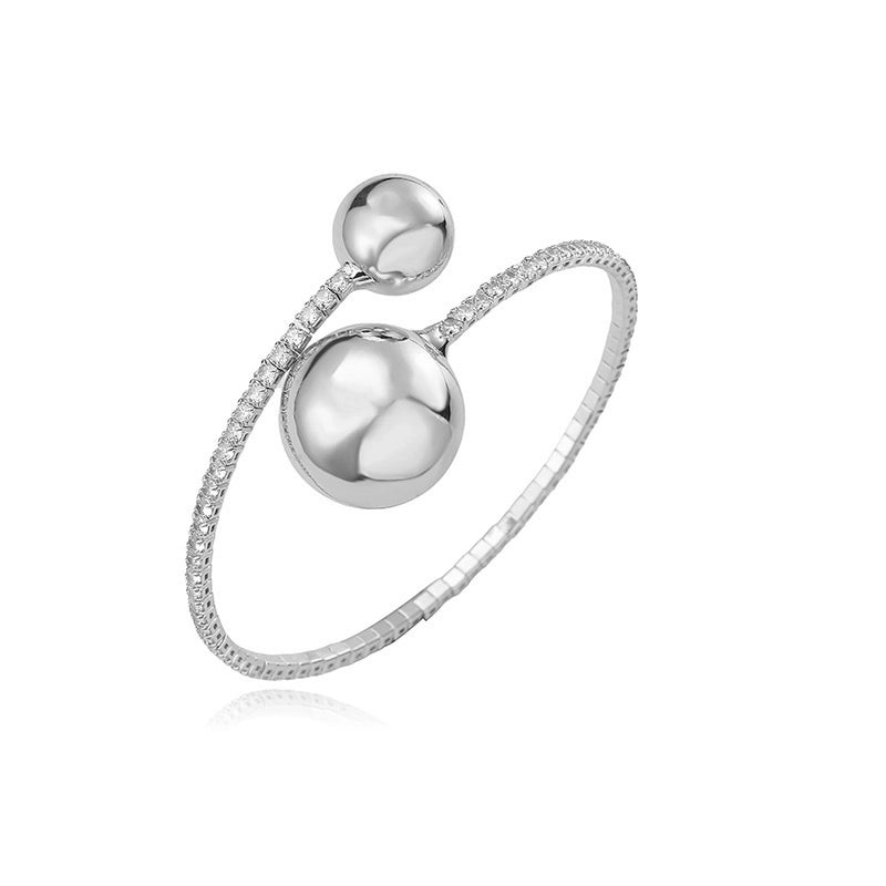 Copper 18K Gold Plated Inlay Round Heart Shape Zircon Bracelets Necklace