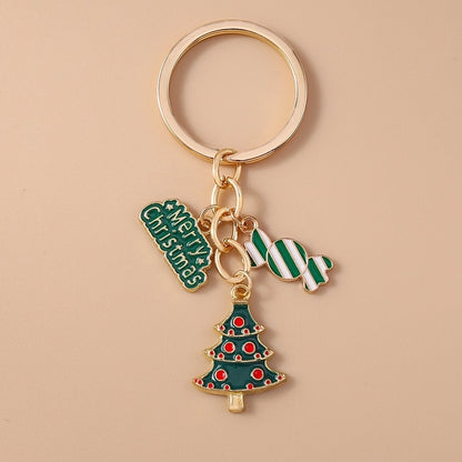 Cute Commute Christmas Tree Snowman Alloy Christmas Keychain
