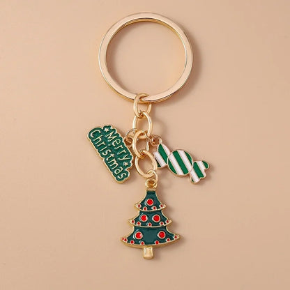 Cute Commute Christmas Tree Snowman Alloy Christmas Keychain