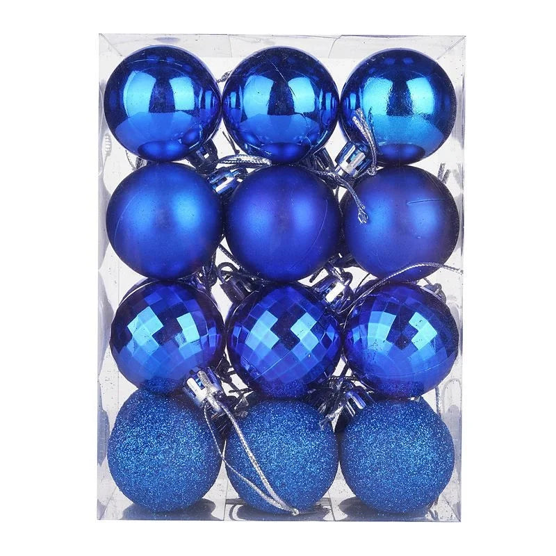 Christmas Ball 24 PCs 4cm Christmas Color Ball Plastic Bright Plating Ball Christmas Tree Decorations